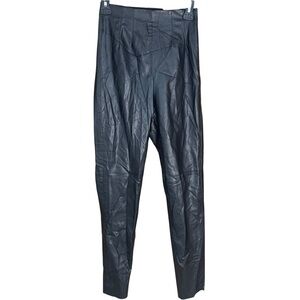 Zara Hi-Rise Vegan Faux Leather Leggings Black